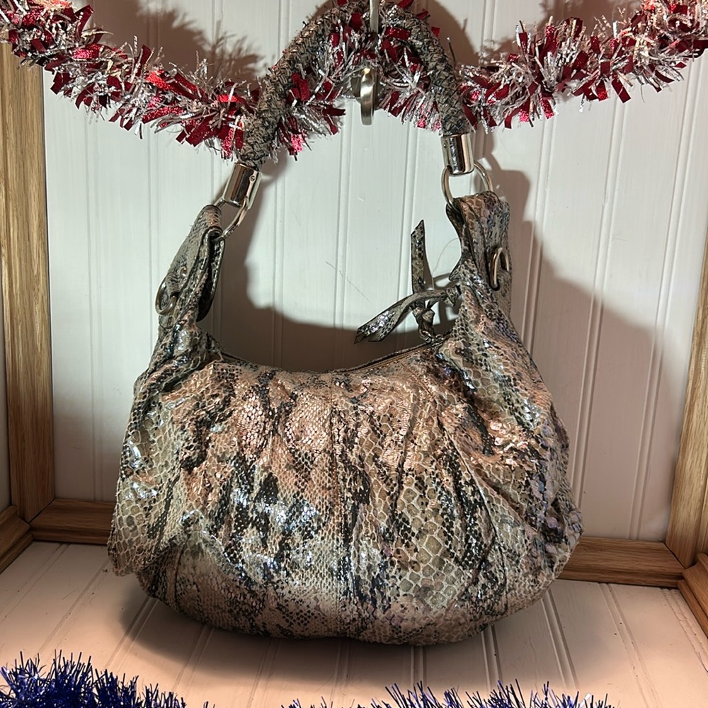 Mondani Faux-Snakeskin Purse Bag